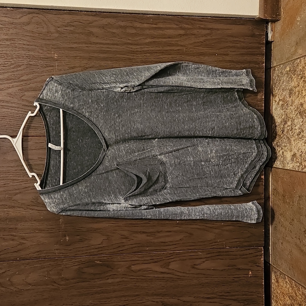 Grey Long Sleeve Pocket Tee